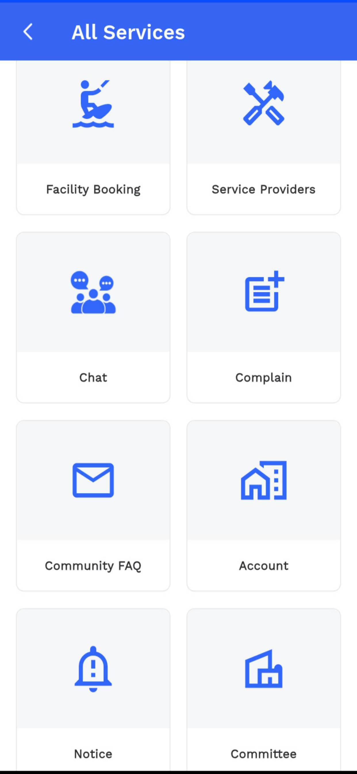 iOS menu in Facil