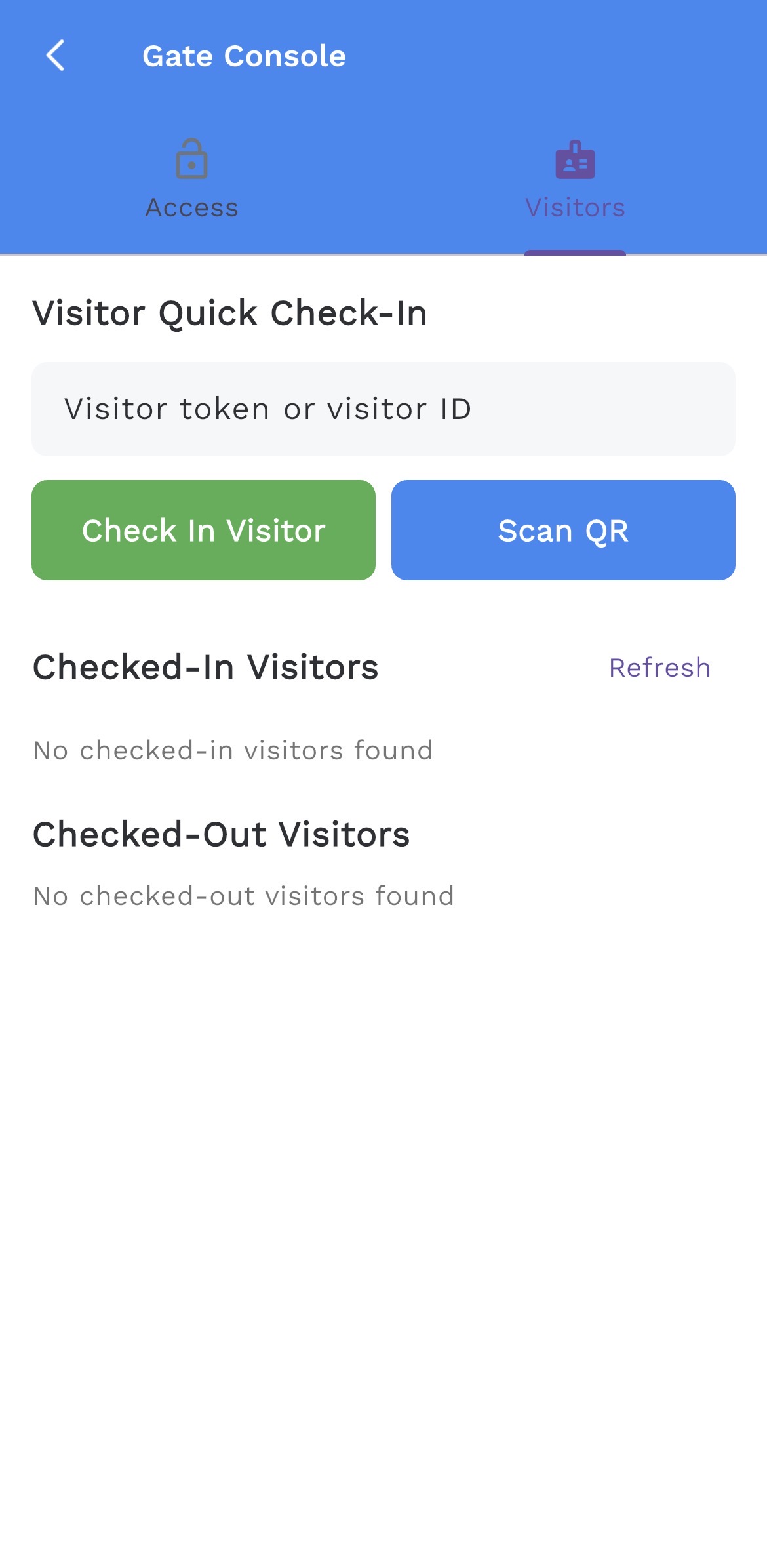 Security team scanning a visitor pass in Facil