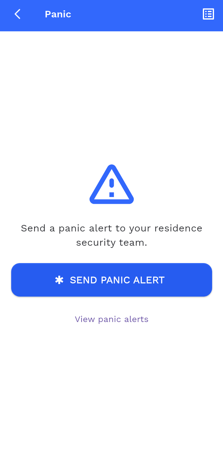 Panic alert workflow in Facil