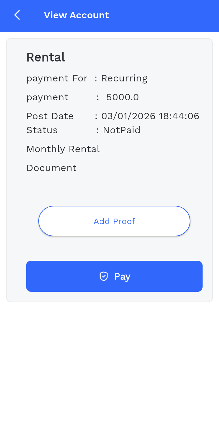 Account details in Facil